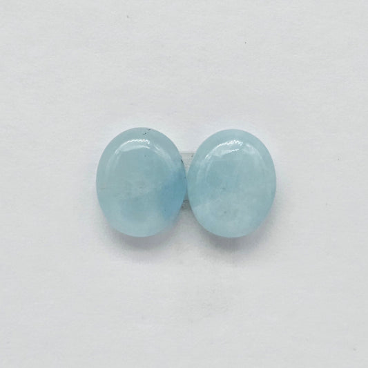 Aquamarine Silica Cabochon pair