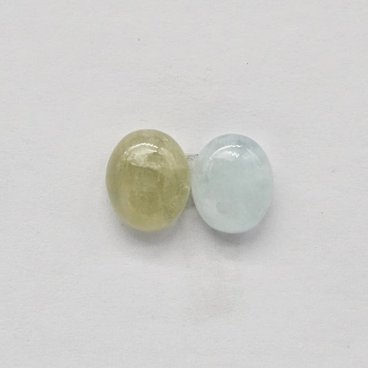 Aquamarine Silica Cabochon pair