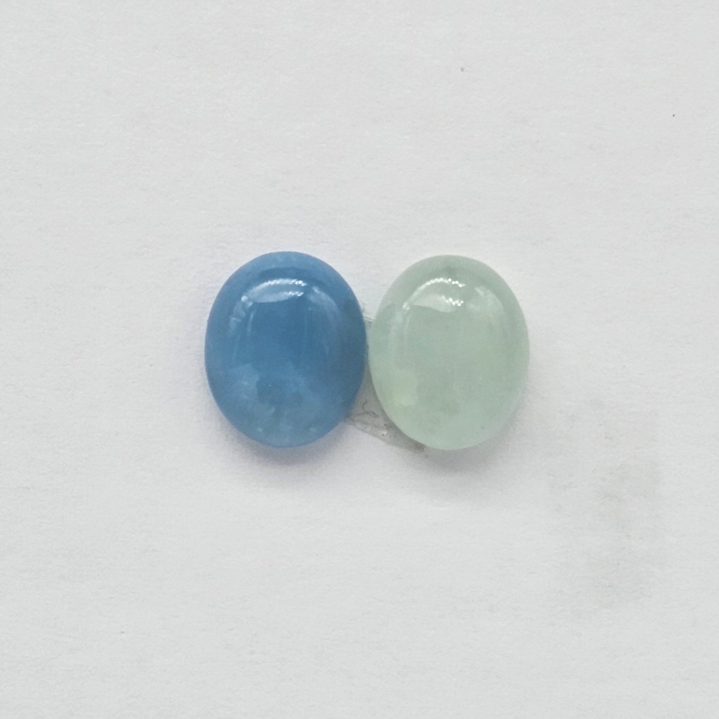 Aquamarine Silica Cabochon pair