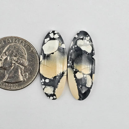 Maligano Jasper cabochon pair