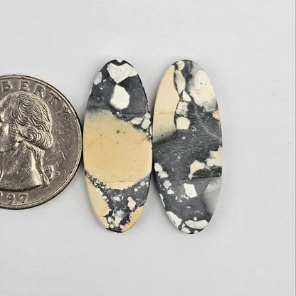 Maligano Jasper cabochon pair