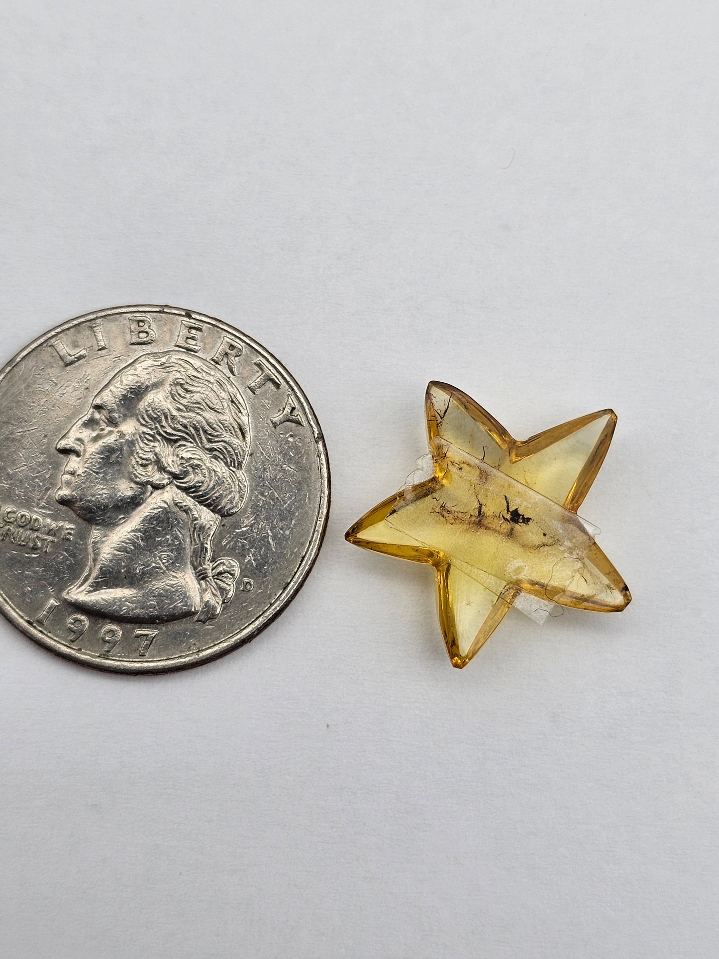 Amber authentic star cabochon large