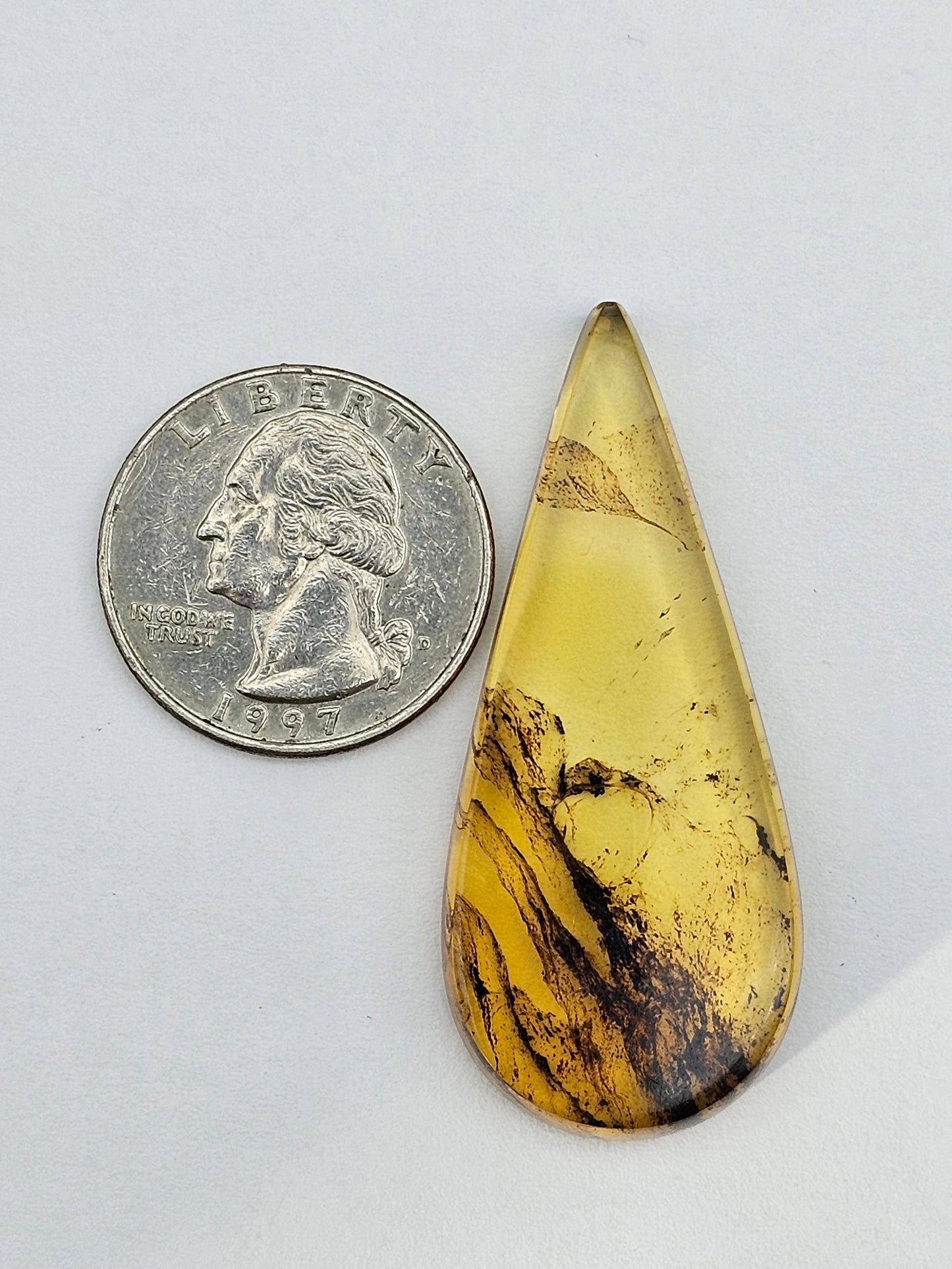 Amber authentic cabochon large