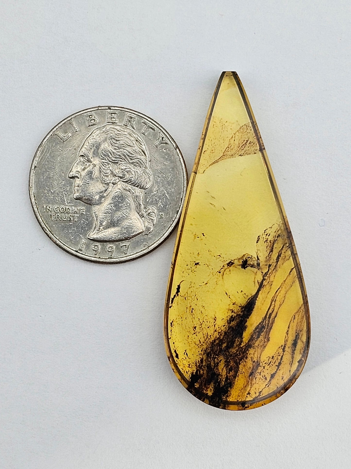 Amber authentic cabochon large