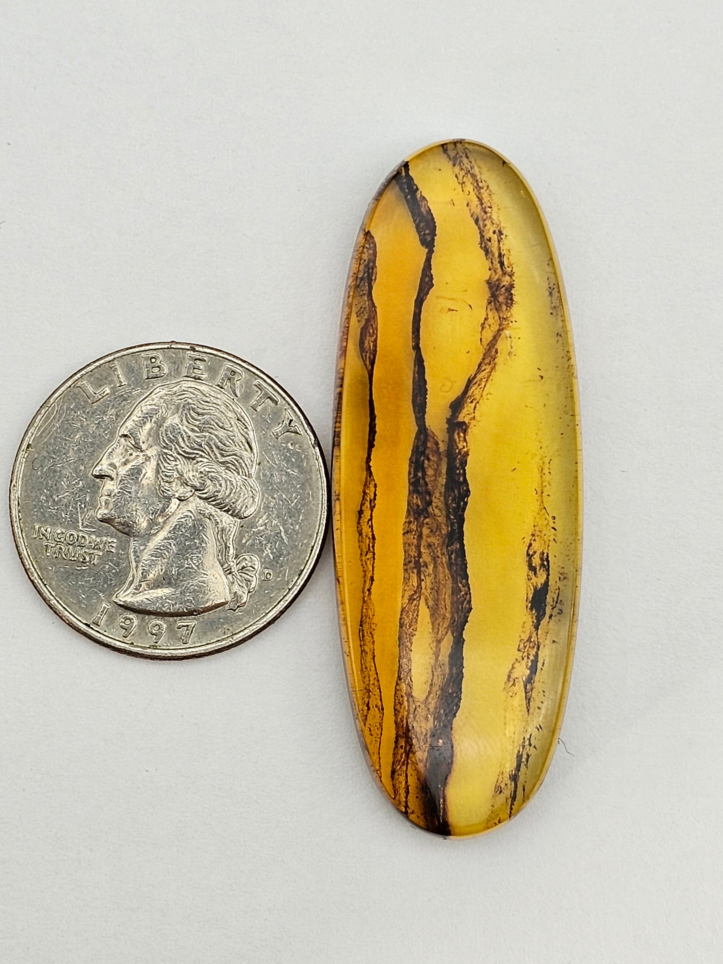 Amber authentic cabochon large