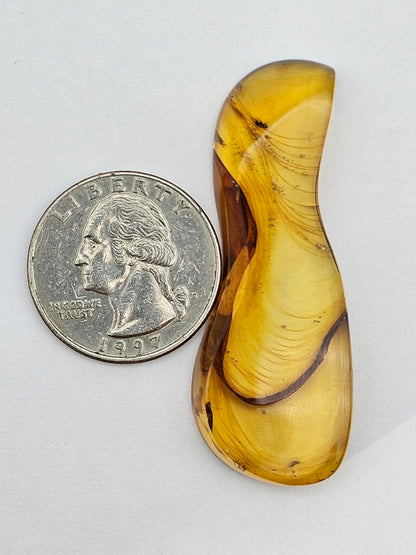 Amber authentic cabochon large