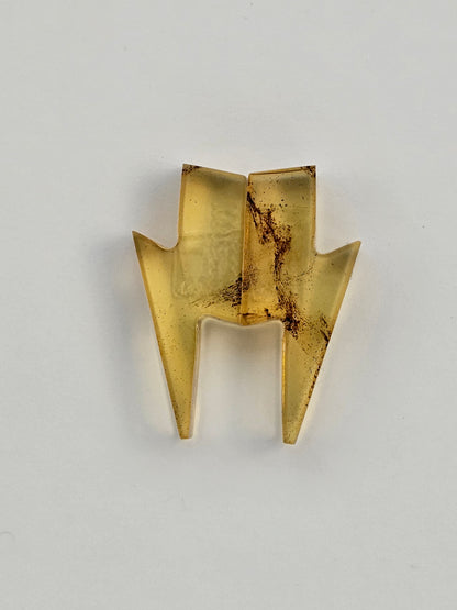 Amber authentic cabochon lightning pair large