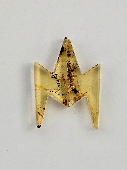 Amber authentic cabochon lightning pair large