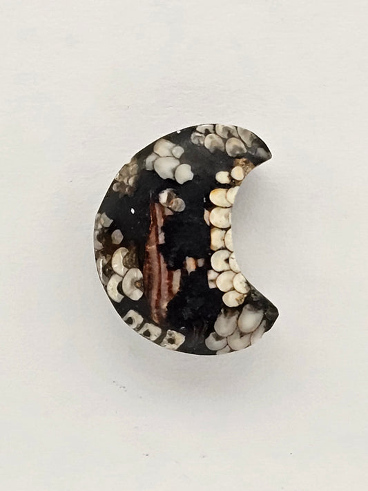 Snake skin agate moon cabochon