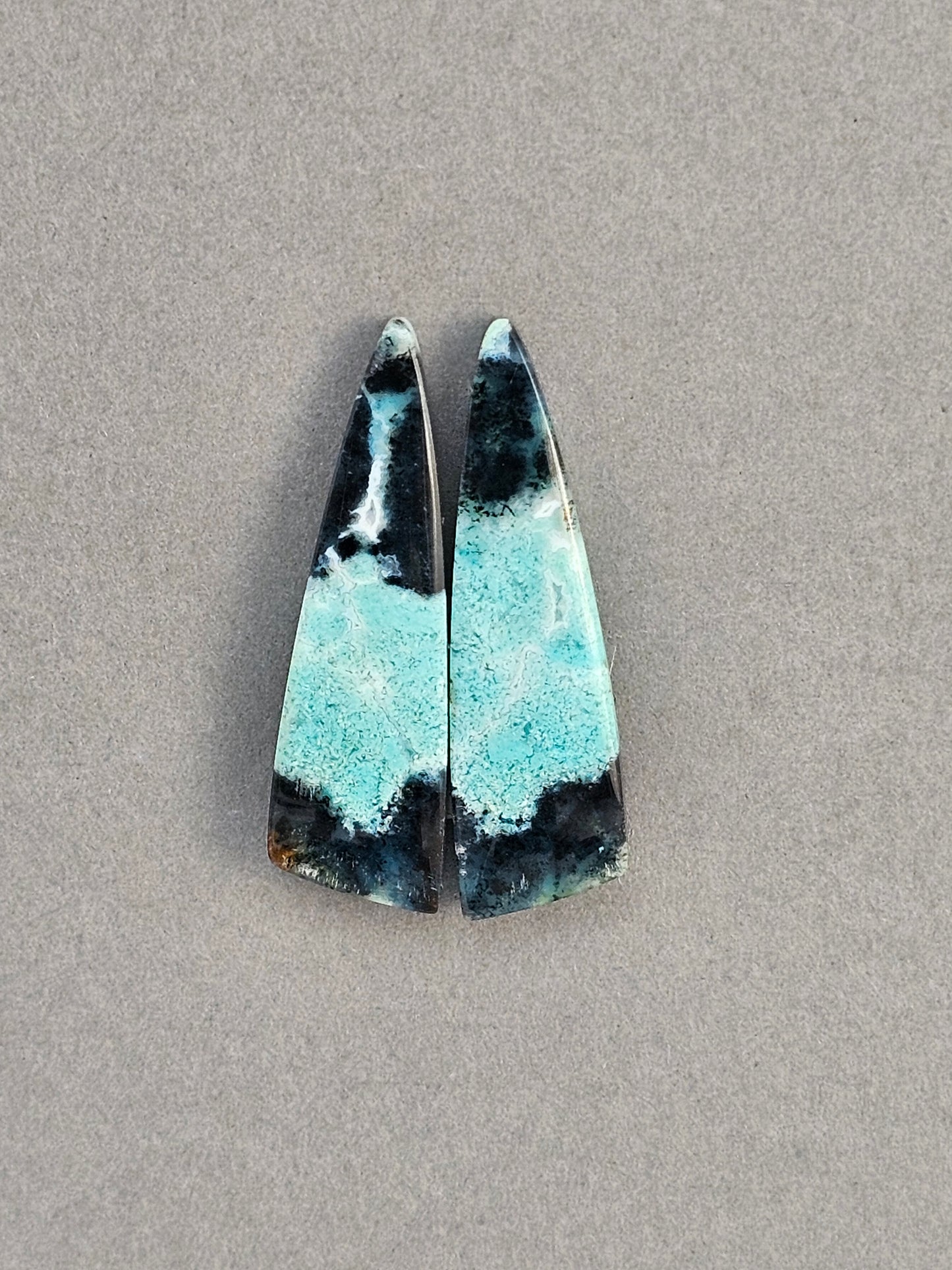 Chrysocolla natural Cabochon Pair