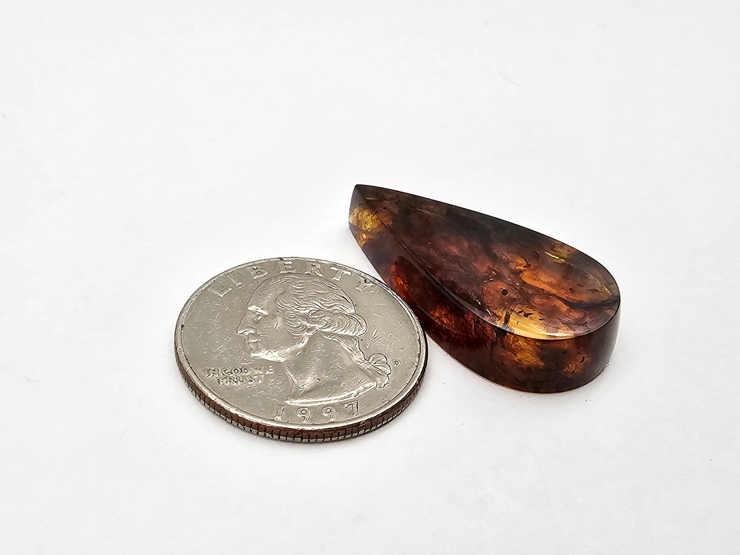 Amber authentic cabochon large