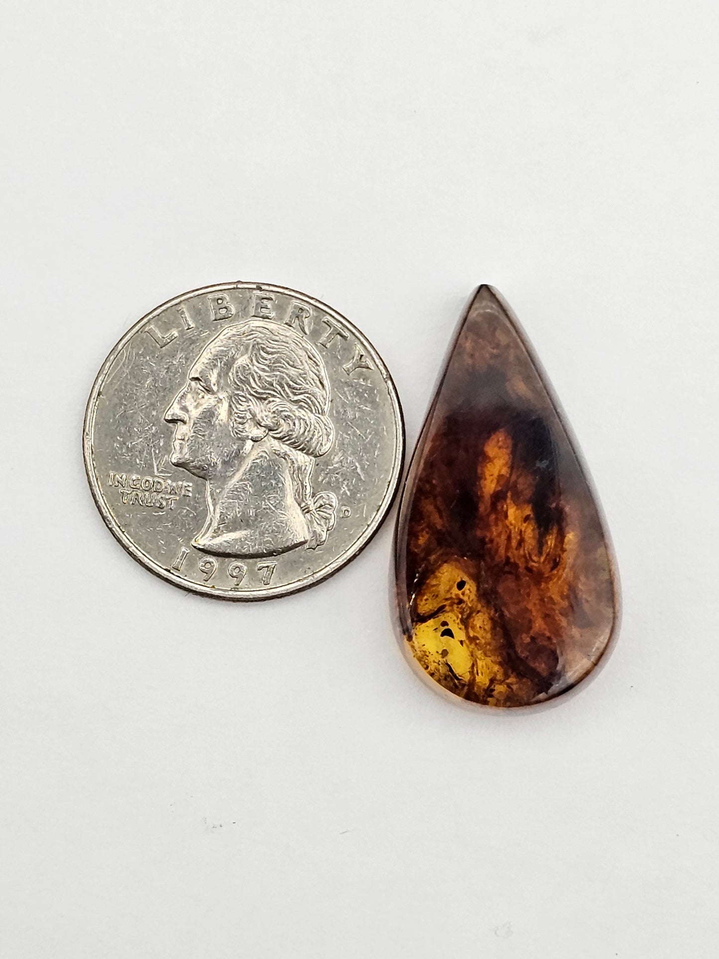 Amber authentic cabochon large