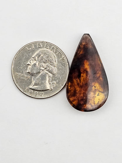 Amber authentic cabochon large