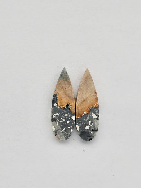 Maligano Jasper cabochon pair