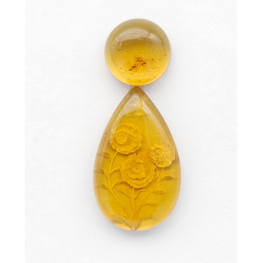 Amber authentic intaglio cabochon