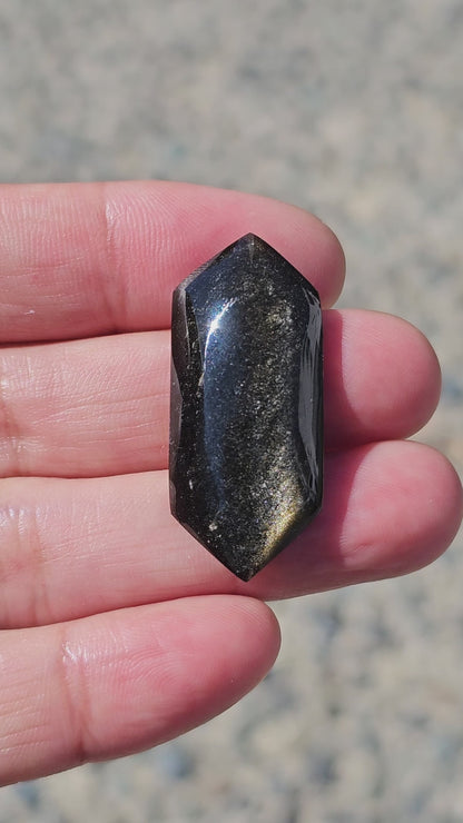 Golden Obsidian Long Diamond Cabochon