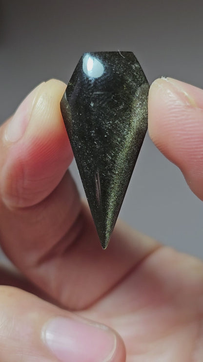 Obsidian Long Shield Cabochon