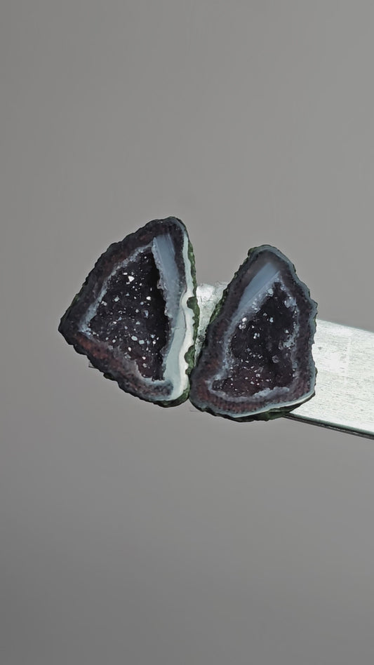 Tabasco Geode Cabochon Pair | Natural Mexican Geode