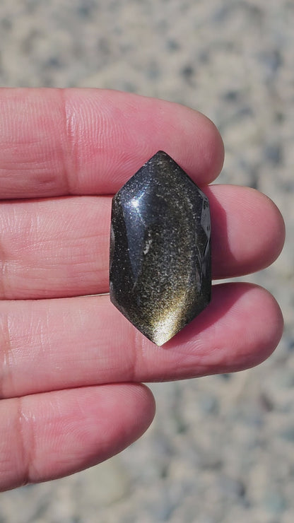 Golden Obsidian Long Diamond Cabochon
