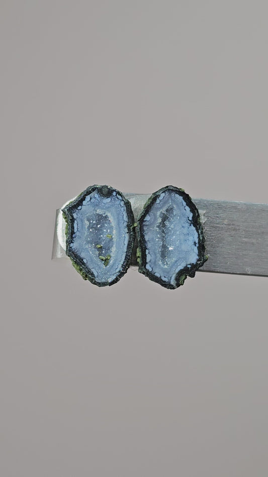 Tabasco Geode Cabochon Pair | Natural Mexican Geode