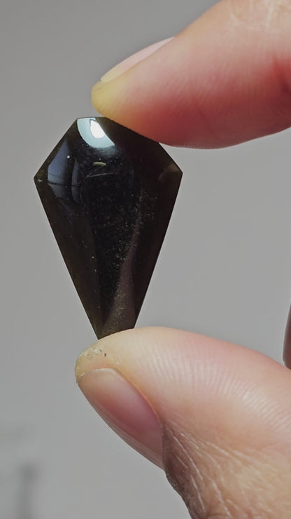 Obsidian Long Shield Cabochon