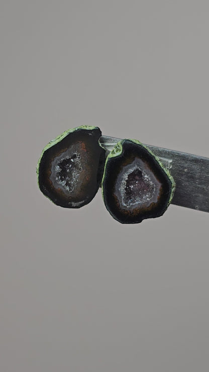 Tabasco Geode Cabochon Pair | Natural Mexican Geode