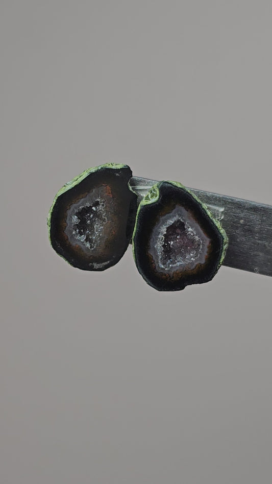 Tabasco Geode Cabochon Pair | Natural Mexican Geode