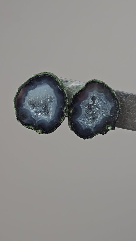 Tabasco Geode Cabochon Pair | Natural Mexican Geode