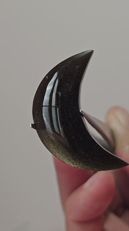 Golden Obsidian Moon Cabochon