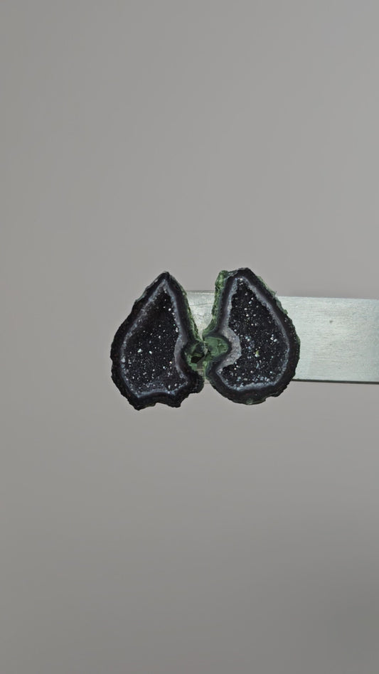 Tabasco Geode Cabochon Pair | Natural Mexican Geode