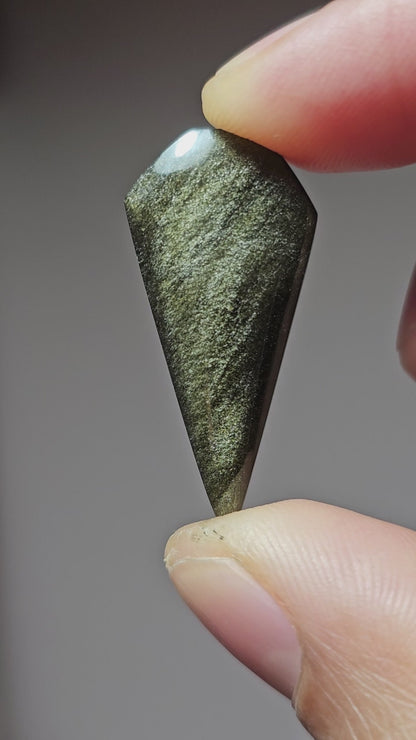 Obsidian Long Shield Cabochon