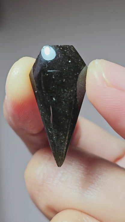 Obsidian Long Shield Cabochon