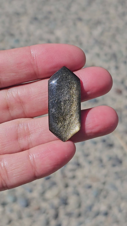 Golden Obsidian Long Diamond Cabochon