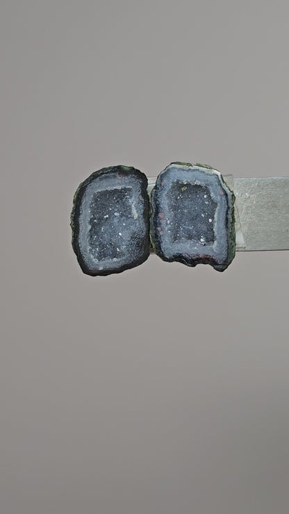 Tabasco Geode Cabochon Pair | Natural Mexican Geode