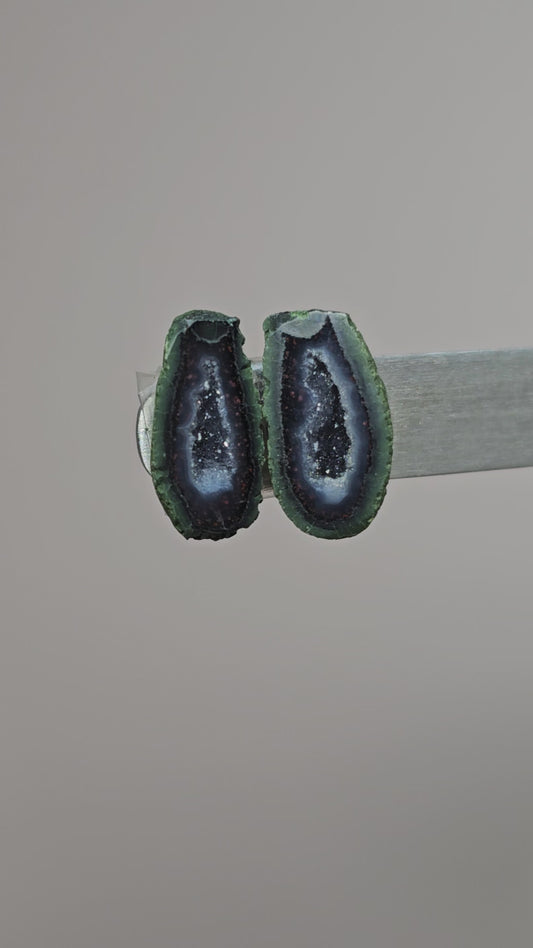 Tabasco Geode Cabochon Pair | Natural Mexican Geode