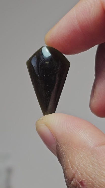 Obsidian Long Shield Cabochon
