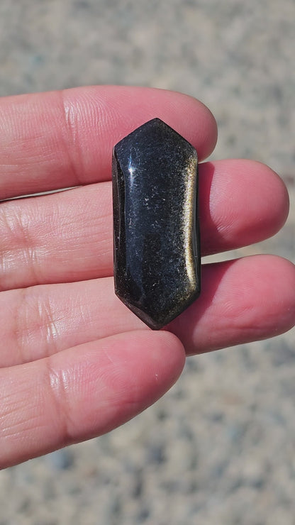 Golden Obsidian Long Diamond Cabochon