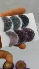 Load and play video in Gallery viewer, Amethyst and agate druzy moons
