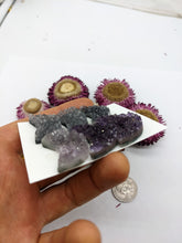 Load image into Gallery viewer, Amethyst and agate druzy moons
